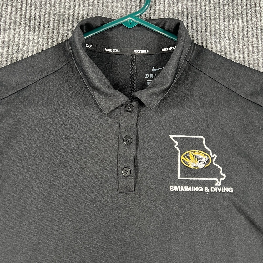 Missouri Tigers Mizzou Womens Shirt Polo Nike Medium Black Swimming & Diving SEC